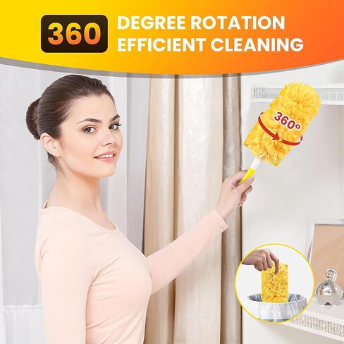 Duster Refills Compatible with Swiffer Dusters，Multi Surface 360 Heavy Duty Duster Refills & 1 Handle, Disposable Dusters for Cleaning (32 Count+1 Handle) in Saudi Arabia