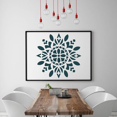 4 Pcs Large Pattern Mandala Stencils Reusable Mandala Dot Painting Templates DIY Floral Spray Paint Stencil Drawing Craft Stencil for Wood Wall Tile Floor Canvas Fabric Furniture Rock Concrete (8x8) in Kuwait