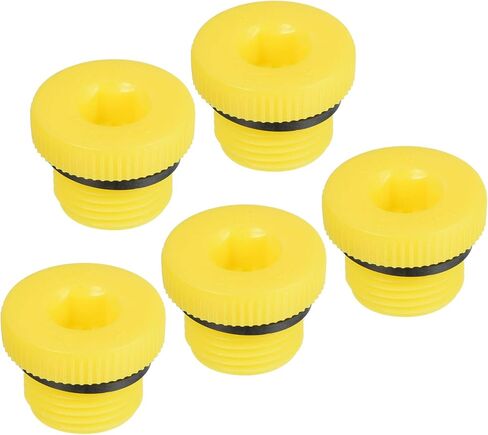 PATIKIL Hold Plugs G1/8, 5 Pack PP Plastic Male Threaded Hex Socket Sealing Screw End Cap, Yellow in Saudi Arabia