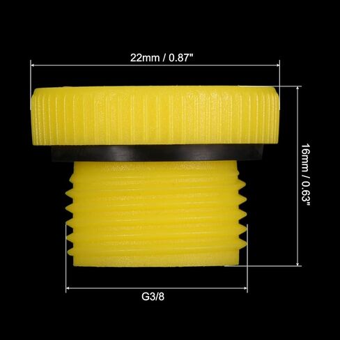 PATIKIL Hold Plugs G1/8, 5 Pack PP Plastic Male Threaded Hex Socket Sealing Screw End Cap, Yellow in Saudi Arabia