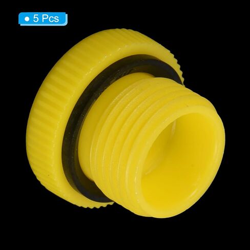 PATIKIL Hold Plugs G1/8, 5 Pack PP Plastic Male Threaded Hex Socket Sealing Screw End Cap, Yellow in Saudi Arabia