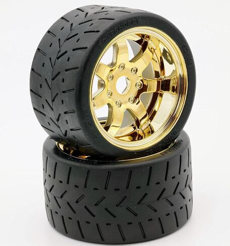1/8 Gripper 54/100 Belted Mounted Rear Tires/Wheels 17mm (2) Arrma Felony/Infraction/Limiitless (Gold) in Saudi Arabia