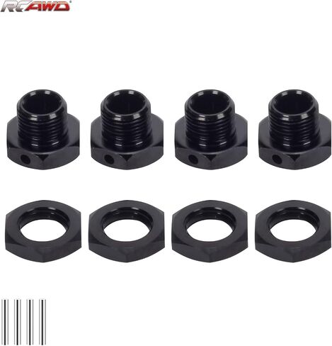 RCAWD Wheel Hex & Wheel Nut 17mm for ARRMA 6S, Fireteam 6S, Kraton 6S, Notorious 6S, Outcast 6S, Talion 6S Upgrades Parts, Wheels Hubs Adapter for #AR310484#ARAC9416, AR310449#ARAC9763 Black in Saudi Arabia