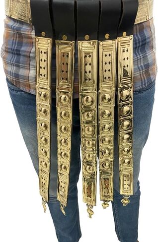 Roman Leather Apron Belt Brass Fittings Wearable Armor Roman Belt Legionary's Belt Made up of Brass With Natural Leather | Reenactment Belt | in Saudi Arabia