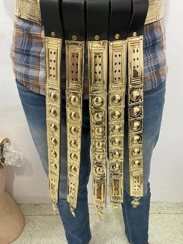 Roman Leather Apron Belt Brass Fittings Wearable Armor Roman Belt Legionary's Belt Made up of Brass With Natural Leather | Reenactment Belt | in Saudi Arabia