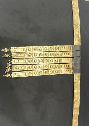 Roman Leather Apron Belt Brass Fittings Wearable Armor Roman Belt Legionary's Belt Made up of Brass With Natural Leather | Reenactment Belt | in Saudi Arabia