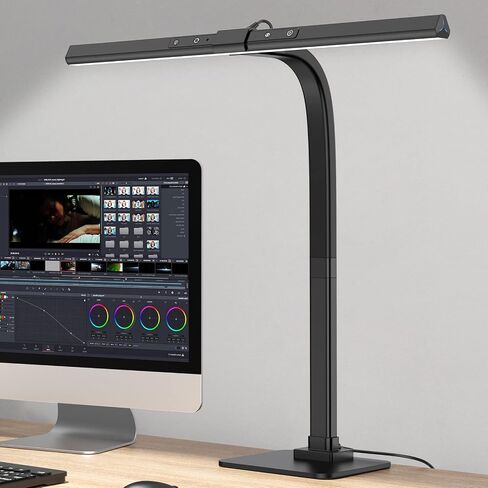 KableRika LED Desk Lamp, Architect Desk Lamps for Home Office, 12W Bright Modern Tall Table Lamp with Base, Dimmable&6 Color Modes, Auto-Dimming for Office Desk Lighting, Workbench, Monitor, Crafting in Saudi Arabia