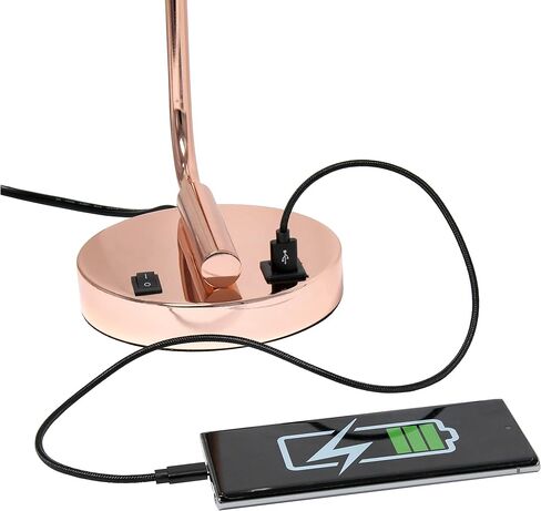 Simple Designs LD1036-WHT Bronson Antique Style Industrial Iron Lantern Desk Bedside Glass Shade Table Lamp, White in Kuwait