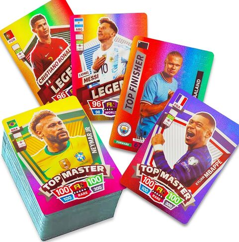 55 Colorful Soccer Star Cards Soccer Trading Cards Limited Edition Soccer Card Champion Collection League Card Gift for Children Fans in Saudi Arabia