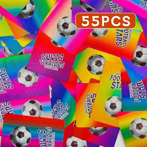 55 Colorful Soccer Star Cards Soccer Trading Cards Limited Edition Soccer Card Champion Collection League Card Gift for Children Fans in Saudi Arabia