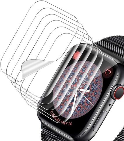 [5 Pack] Hydrogel Film Screen Protector for Apple Watch Series 9/8/7 41mm, TPU [Clear HD] Self-Healing Soft Protective Film (Not Tempered Glass) in Saudi Arabia