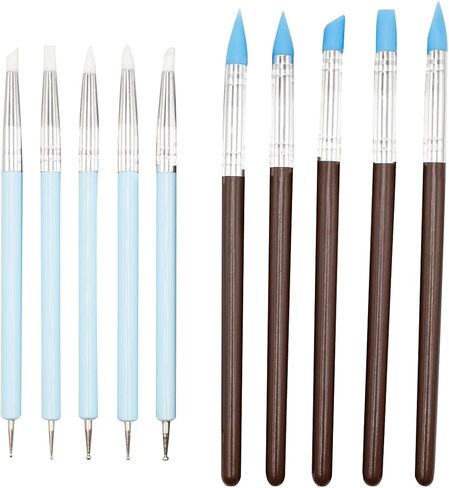 MMOBIEL 10x Silicone Rubber Clay Sculpting Tools - Silicone Rubber Paintbrush and Modeling Ball Dotting Tool for Pottery Craft and DIY Handicraft Nail Art in Saudi Arabia