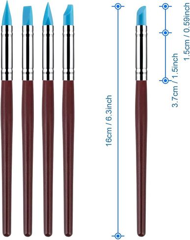 MMOBIEL 10x Silicone Rubber Clay Sculpting Tools - Silicone Rubber Paintbrush and Modeling Ball Dotting Tool for Pottery Craft and DIY Handicraft Nail Art in Saudi Arabia