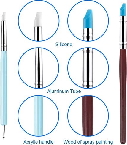 MMOBIEL 10x Silicone Rubber Clay Sculpting Tools - Silicone Rubber Paintbrush and Modeling Ball Dotting Tool for Pottery Craft and DIY Handicraft Nail Art in Saudi Arabia