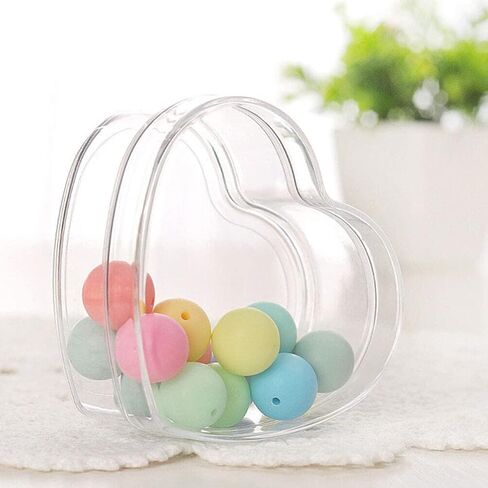 Yardwe Candy Favor Containers 4Pcs Clear Acrylic Plastic Heart-shaped Acrylic Box with Lid Small Storage Boxes for Candy Pill and Tiny Jewelry (2.55X2.36X1.18in) Party Favor Containers in Kuwait
