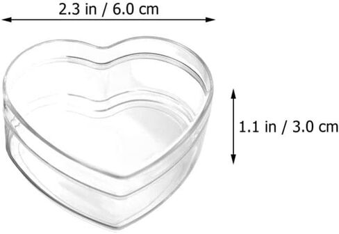 Yardwe Candy Favor Containers 4Pcs Clear Acrylic Plastic Heart-shaped Acrylic Box with Lid Small Storage Boxes for Candy Pill and Tiny Jewelry (2.55X2.36X1.18in) Party Favor Containers in Kuwait