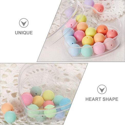 Yardwe Candy Favor Containers 4Pcs Clear Acrylic Plastic Heart-shaped Acrylic Box with Lid Small Storage Boxes for Candy Pill and Tiny Jewelry (2.55X2.36X1.18in) Party Favor Containers in Kuwait