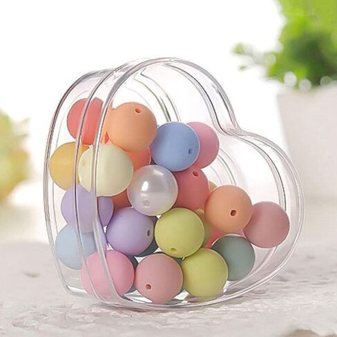 Yardwe Candy Favor Containers 4Pcs Clear Acrylic Plastic Heart-shaped Acrylic Box with Lid Small Storage Boxes for Candy Pill and Tiny Jewelry (2.55X2.36X1.18in) Party Favor Containers in Kuwait