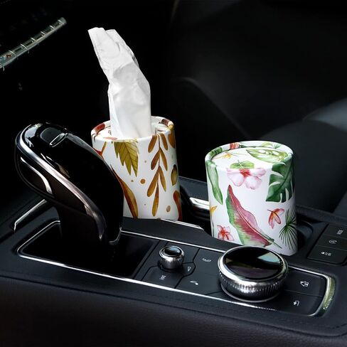 Car Tissue Holder with Facial Tissues, Refillable Car Tissues Cylinder, Tissue Holder in Car, Car Napkin Holder, Tissue Cup Holder Round Box Dispenser for Car(4 Pack) in Saudi Arabia