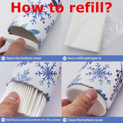 Car Tissue Holder with Facial Tissues, Refillable Car Tissues Cylinder, Tissue Holder in Car, Car Napkin Holder, Tissue Cup Holder Round Box Dispenser for Car(4 Pack) in Saudi Arabia