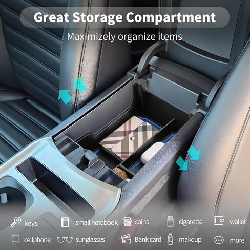صينية تنظيم وحدة التحكم المركزية CDEFG لـ 2020-2023 2024 Edge متوافقة مع 2020-2023 2024 Ford Edge منظم وحدة التحكم الوسطى صندوق تخزين مسند الذراع 2023 2024 ملحقات الحافة (زخرفة سوداء) in Saudi Arabia