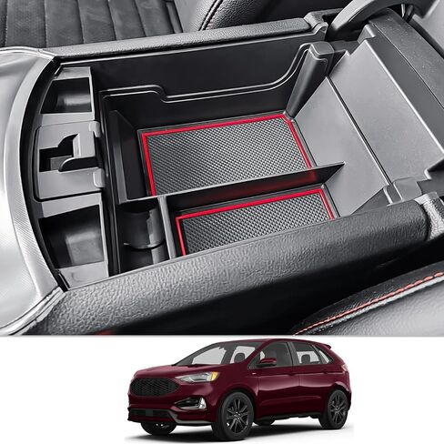 صينية تنظيم وحدة التحكم المركزية CDEFG لـ 2020-2023 2024 Edge متوافقة مع 2020-2023 2024 Ford Edge منظم وحدة التحكم الوسطى صندوق تخزين مسند الذراع 2023 2024 ملحقات الحافة (زخرفة سوداء) in Saudi Arabia