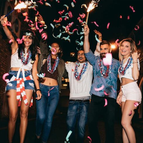 200 Pcs Patriotic Star Bead Necklace 4th of July Beads Necklaces Bulk Patriotic Red Bule Silver Bead Star Necklaces Independence Day Carnival Parade Party Decor Supplies in Saudi Arabia
