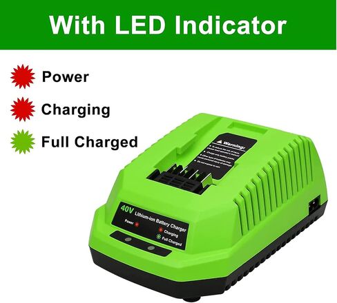 استبدال شاحن OHYES BAT 40V لشاحن بطارية ليثيوم أيون Greenworks 40V 29482 متوافق مع بطارية Greenworks 40V 29472 29252 20202 22262 25312 25322 20642 متوافق مع أدوات G-MAX 40V in Kuwait