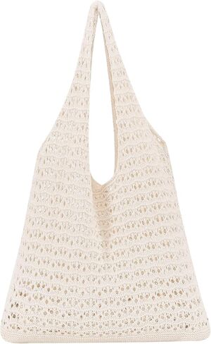 Crochet Beach Bag for Women, Beach Tote Bag for Summer Knit Mesh Shoulder Bag for Girls Travel Vacation Beach in Saudi Arabia