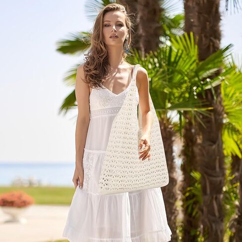 Crochet Beach Bag for Women, Beach Tote Bag for Summer Knit Mesh Shoulder Bag for Girls Travel Vacation Beach in Saudi Arabia