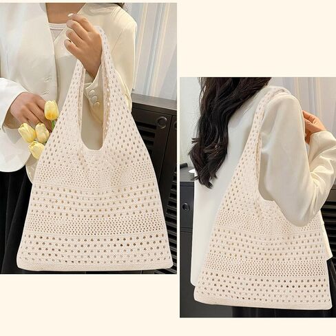 Crochet Beach Bag for Women, Beach Tote Bag for Summer Knit Mesh Shoulder Bag for Girls Travel Vacation Beach in Saudi Arabia