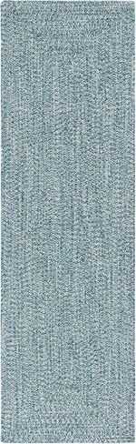 SAFAVIEH Braided Collection Runner Rug - 2'3" x 8', Black, Handmade Farmhouse, Ideal for High Traffic Areas in Living Room, Bedroom (BRA201Z) in Saudi Arabia