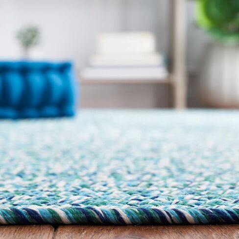 SAFAVIEH Braided Collection Runner Rug - 2'3" x 8', Black, Handmade Farmhouse, Ideal for High Traffic Areas in Living Room, Bedroom (BRA201Z) in Saudi Arabia