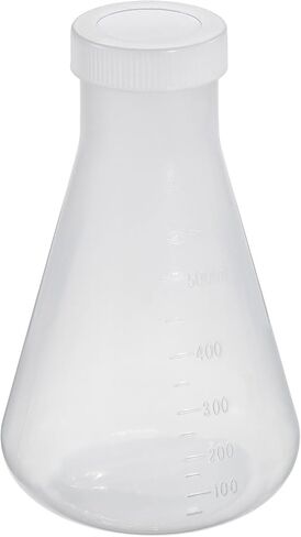 PATIKIL 100ml Plastic Erlenmeyer Flask with Screw Caps, 1 Pack Narrow Mouth Conical Flask for Laboratory, Clear in Saudi Arabia