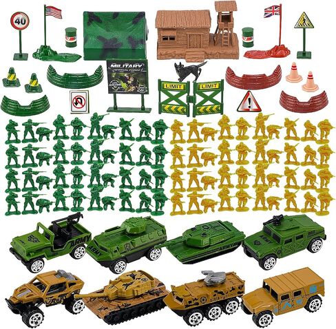Army Men Playset with Army Men Action Figures, Army Men Soldiers Toys for Boys Kids Ages 4-8-12, Military Toys Set with Army Men Tank, Plane, Green Army Men, Army Guys, Toy Soldiers for Boys in Saudi Arabia