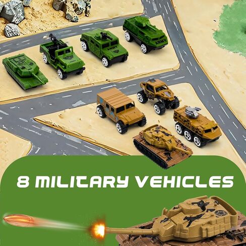 Army Men Playset with Army Men Action Figures, Army Men Soldiers Toys for Boys Kids Ages 4-8-12, Military Toys Set with Army Men Tank, Plane, Green Army Men, Army Guys, Toy Soldiers for Boys in Saudi Arabia