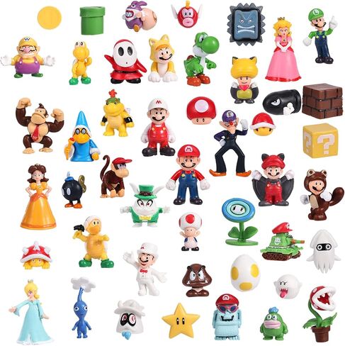 Mario Toys,Super Mary Action Figures Toys,Mario Characters，Mario Bros Princess, Turtle （48 Pack） in Saudi Arabia