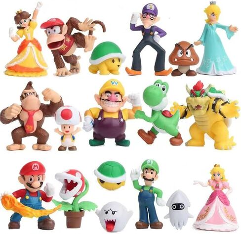Mario Toys,Super Mary Action Figures Toys,Mario Characters，Mario Bros Princess, Turtle （48 Pack） in Saudi Arabia