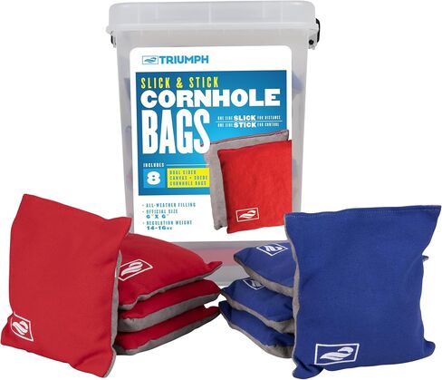 Triumph Sports Cornhole Bags - 8 Pack with Carrying Case - Multiple Styles Available in Saudi Arabia