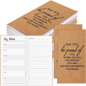 Yeaqee 50 Pcs 2025 Undated Weekly Planners Bulk Secretary's Day Appreciation Gifts Teacher To Do List Weekly Goals Notepads Traveler Journals Planner for Employee Staff Coworkers(Thank You)