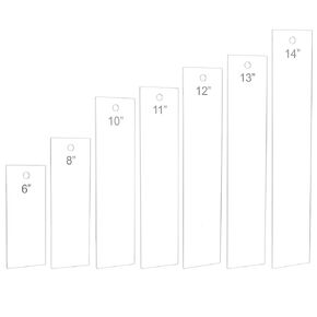 BENECREAT 7PCS Acrylic Ribbon Rulers, 6 8 10 11 12 13 14 Inch Rectangle Quilting Rulers Ribbon Tail Measuring Tool for DIY Tailor Craft Tool Drawing Measuring Supplies