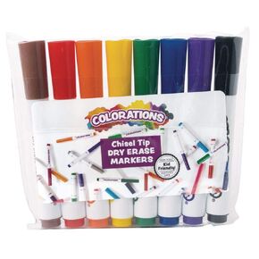 أقلام تحديد ذات رؤوس رصاصة للمسح الجاف ذات ألوان منخفضة الرائحة من Colorations®، مجموعة من 8 ألوان، للاستخدام على السبورات البيضاء والزجاج والأسطح غير المسامية، سهلة الإمساك والاستخدام، مثالية للاستخدام في المدرسة أو المنزل أو المكتب