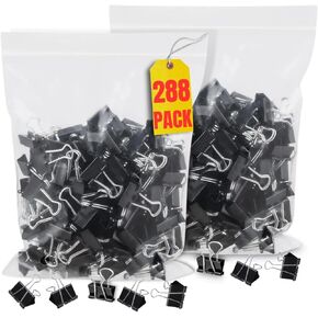 Small Binder Clips, Mini Binder Clips, Paper Clamps, 288 Pack