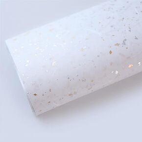 Banxidi Korean Gold and Silver Dot Gift Wrapping Paper Floral Wrapping Paper 10 Sheets Florist Supplies Waterproof Flower Bouquet Wrapping Paper for Fresh Flowers, 23.6x23.6 Inch (White)