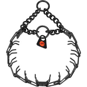 Herm. Sprenger Ultra-Plus Micro Prong Dog Training Collar for Smaller Dogs, Anti Pull Training Pinch Collar, Stainless Steel Black (1.5 mm x 9.5" Neck Size; 12-13" Chain Length) - O-Ring Version