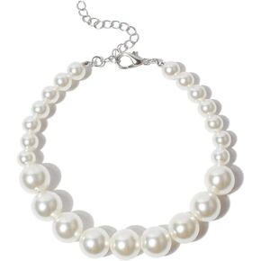 Pet Pearl Collar Adjustable Cat Dog Pet Necklace Jewelry Chihuahua York Girl Clothing Accessories (10+2.5IN)