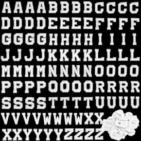 Coopay 104 Pieces Letter Iron on Patches, Alphabet Sew on Appliques with Embroidered Patch A-Z Letter Badge Decorate Repair Patches for Jeans, Shirts, Hats, Shoes, Bags Clothing Supplies (Green)