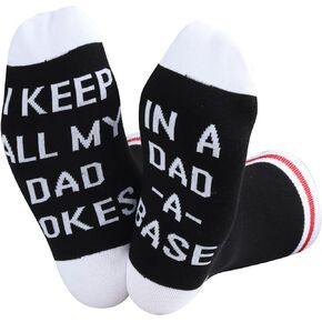 ZJXHPO Daddy Sock Father's Day Gift For Best Dad Ever I Keep All My Dad Joke In A Dad A Base Sock Step Dad Appreciation Gift