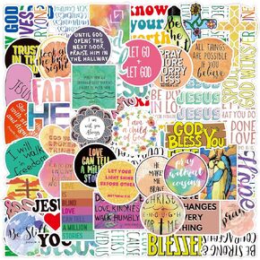 100Pcs Jesus Christian Stickers, Bible Faith Stickers, Cross Wisdom Words Decals Stickers for Water Bottles, Religious Christian Gifts Stuff - Perfect Gifts for Adults, Kids,Teens,Students