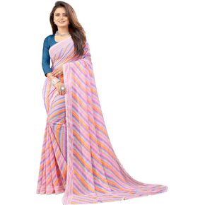 MAHEK Indian Sarees for Women's Saree New Lehriya and Squire Fancy Prints Saree with Border sari & Blouse Piece